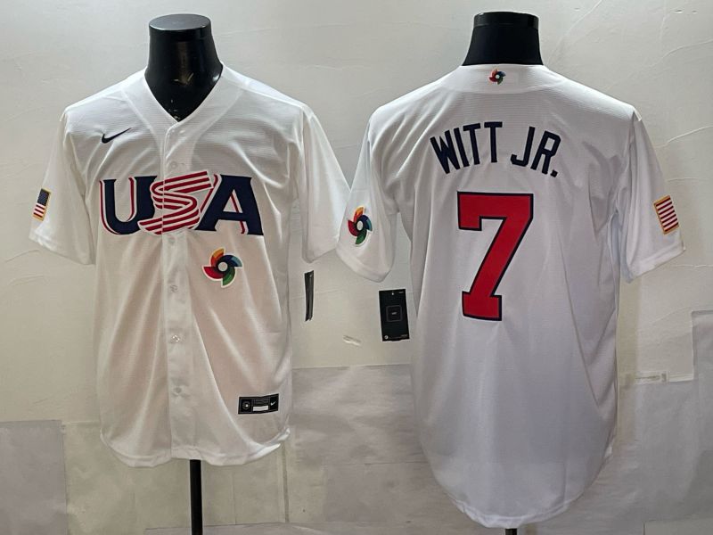 Men 2026 World Cub USA #7 Witt jr white Nike MLB Jersey style 04->more jerseys->MLB Jersey